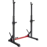 Tectake tectake® Squat Rack, multifunktional, Höhe und Breite verstellbar, bodenschonende Kunststoffkappen, inklusive 2 Aufnahmen für Hantelscheiben