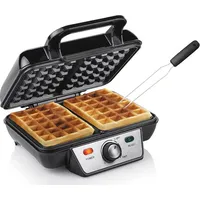 Tristar - Doppel Waffeleisen & Gabel Für Dicke Belgische & Brüsseler Waffeln 23x16,8cm