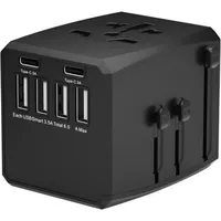 MicroConnect MicroConnect, Reiseadapter, World Travel Adapter 4 USB-A- und 2 USB-C-Anschlüsse