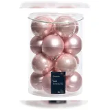 Christmas Decorations Kaemingk Weihnachtsbaumkugeln Glas 8 cm 16 Stück Christbaumkugeln rosa