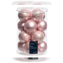 Christmas Decorations Kaemingk Weihnachtsbaumkugeln Glas 8 cm 16 Stück Christbaumkugeln rosa