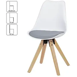 Wohnling Esszimmerstühle WL5.025 weiß, grau Kunststoff, 2 St.