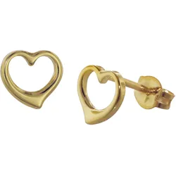trendor 35815 Damen Ohrringe 333 Gold Ohrstecker Offenes Herz