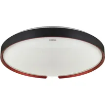 Licht-Erlebnisse LED Deckenleuchte Metall IP44 4200 K neutralweiß 1690 lm rund Ø 39,5 cm Schwarz Rot Deckenlampe - Bunt