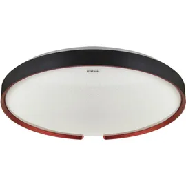 Licht-Erlebnisse LED Deckenleuchte Metall IP44 4200 K neutralweiß 1690 lm rund Ø 39,5 cm Schwarz Rot Deckenlampe - Bunt