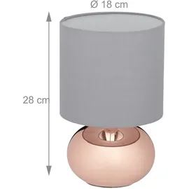 Relaxdays Nachttischlampe Touch Kupfer