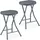 Relaxdays Klapphocker, 2er Set, & Balkon, klappbarer Outdoor Sitzhocker, HTB: 46 x 32 x 29 cm, grau
