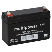 Multipower Akku kompatibel Eisemann HS10 074550 Acculux 4V 3,5Ah AGM