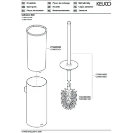 Keuco Moll Toilettenbürstengarnitur Coll. 12769, Wandmodell, verchromt/anthrazit