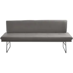Polsterbank K+W KOMFORT & WOHNEN, grau (granit), B:195cm H:87cm T:65cm, Sitzbänke, Polsterbank in Spitzkissenoptik, Sitzsteppung, in 2 Größen wählbar