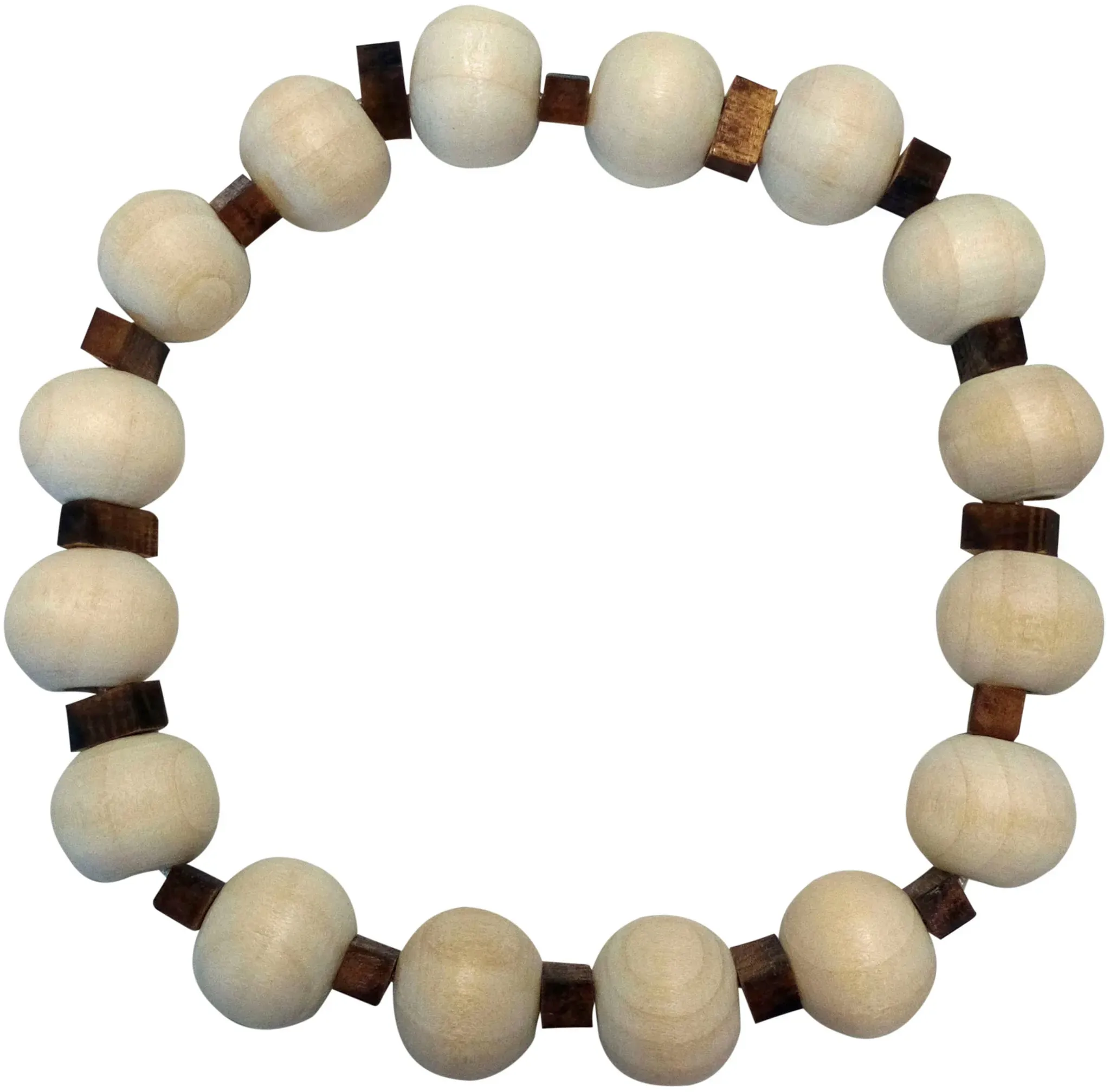 Armband FIRETTI "Wooden Beads", beige, Armbänder, Holz-Polyamid, Holz, Polyamid