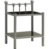vidaXL Nachttische 2 Stk. Grau und Schwarz Metall und Glas