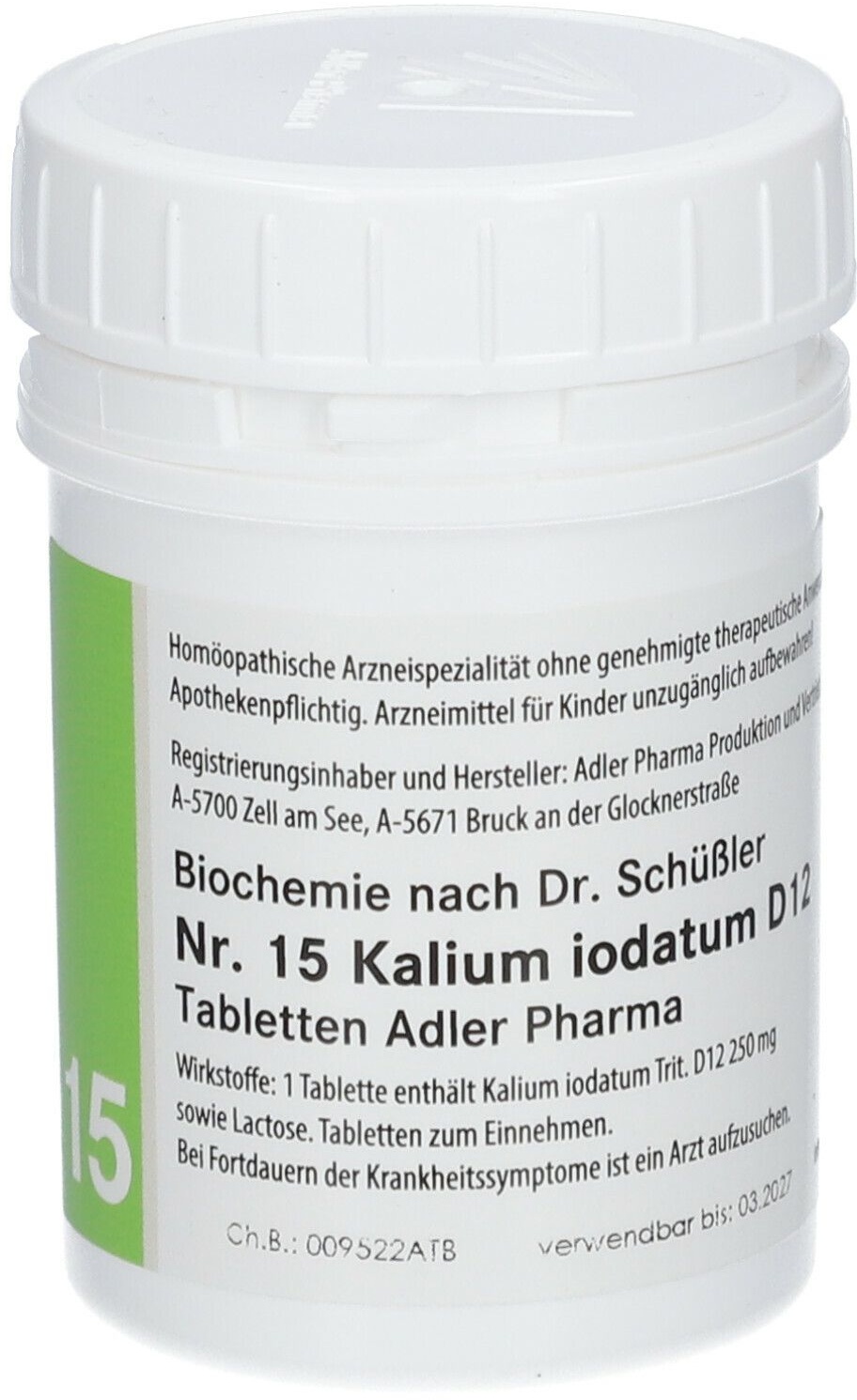 Adler Schüssler Salze Nr. 15 Kalium iodatum D12 Tabletten 100 g 100 g Tabletten