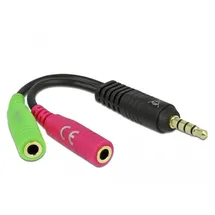 DeLock Audio Adapter 1x 3,5mm Klinken-Stecker / 2x 3,5mm Klinken-Buchse 0,12m (65344)