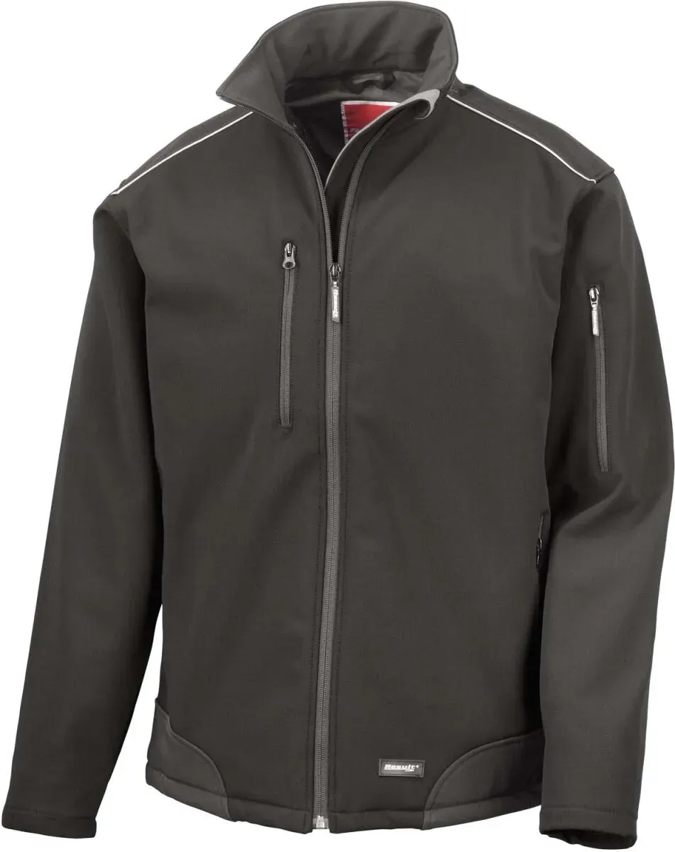 Result WORK-GUARD Herren 3-Lagen Softshell Ripstop Workwear Jacke Softshell-Jacke R124X black L