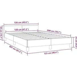 vidaXL Bettgestell 120 x 200 cm Weiß