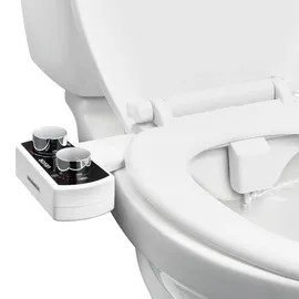 Vevor Bidetaufsatz ultradünner Toilettensitz-Aufsatz mit 2 einziehbaren Düsen & einstellbarem Wasserdruck, nicht elektrischer Kaltwassersprüher für die Wasserwäsche vorne & hinten WC-Aufsatz