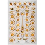 Navidacio Weihnachtsbaumkugel 39 tlg. Glas-Weihnachtskugeln Set in Hochglanz Vintage Gold