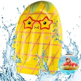 FainFun Bodyboard Aufblasbar Schwimmhilfe, Surfbrett Aufblasbar Schwimmbrett Kinder mit Handhaben, Kinder Lernen Schwimmen Mini Luftmatratze Schwimmbrett