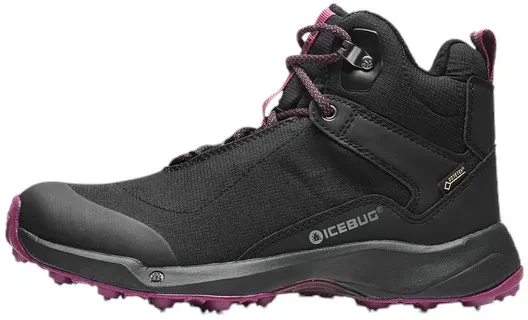 Icebug Winterschuhe Pace3 BUGrip GTX (wasserdicht, mit Spikes, weiter Leisten) schwarz/violett Damen