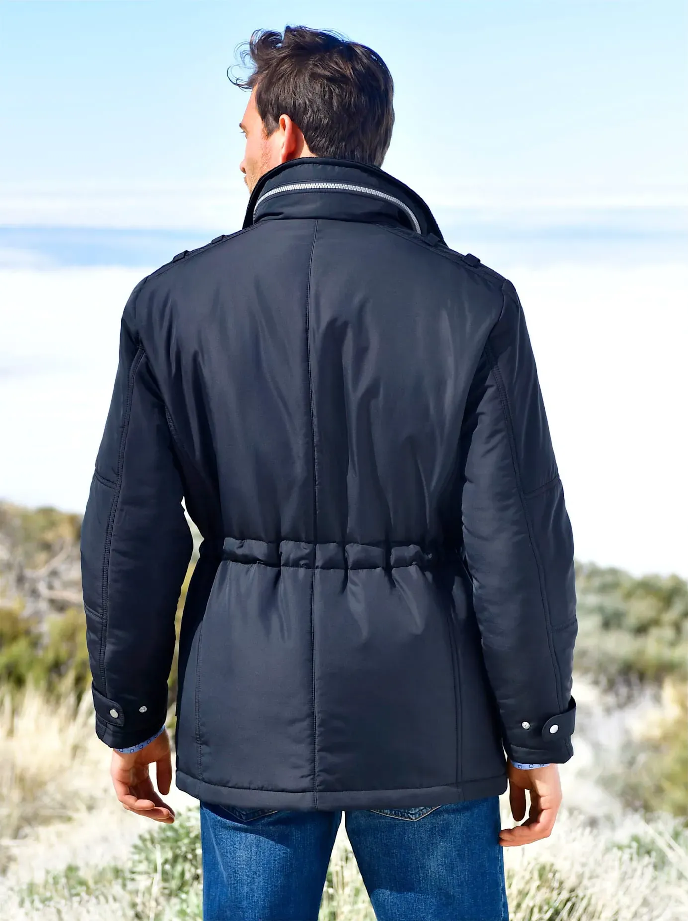 Allwetterjacke MARCO DONATI, Herren, Gr. 56, blau (marine), 100% Polyester, unifarben, Jacken