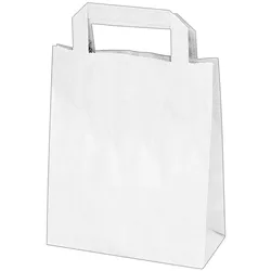 250x GASTRO Papiertragetaschen 22 x 18 x  8 cm mit EAN-Code weiß