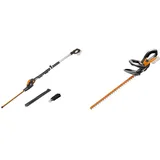 WORX 20V Akku Teleskop-Heckenschere WG252E.9-Ohne Akku & Ladegerät, schwarz & WG260E.9 Akku Heckenschere 20V – Elektro Heckenschere mit Dual Schnittklingen für gleichmäßige Schnitte