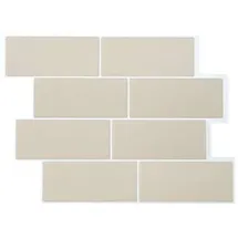 vidaXL U-Bahn-Fliese 10 pcs Beige 29 x 21 cm Polyurethan und Pet