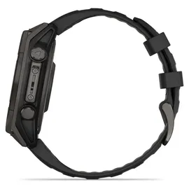 Garmin fenix 8 Solar 47 mm Graphit/Titan Carbongrau Silikon-Armband 22 mm