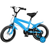 14 Zoll Kinderfahrrad mit Stützrädern Fahrrad Jungen Mädchen Kinder Fahrrad für ab 3-6 Jahre Fahrräder Kinderrad Ausbildungsfahrzeuge,56 cm auf 67 cm Höhe Einstellen (Blau)