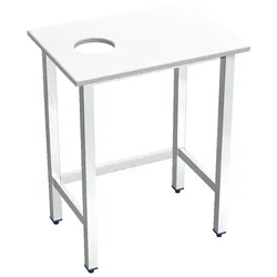 Käse- und brot-schneidetisch weiße farbe mit loch - 700x500x850 mm - 10604470 Eurast