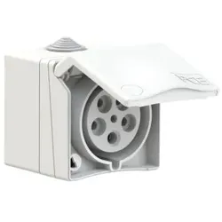 PCE 875-6v CEE-Wandsteckdose (AP) Design 32A 5p 6h IP44 (weiß) 8756v