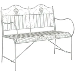 vidaXL Bank Weiß Metall 103,5 x 59 x 89 cm Langlebig Gartenbank