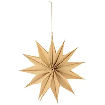 Riffelmacher & Weinberger Weihnachtsfigur Riffelmacher Faltstern aus Holz und Kraftpapier beige