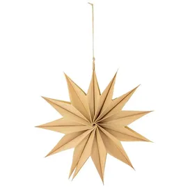 Riffelmacher & Weinberger Weihnachtsfigur Riffelmacher Faltstern aus Holz und Kraftpapier beige