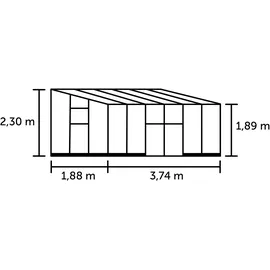 Juliana Qube Lean-to 612 Alu Schwarz ESG 3 mm 7,1 m2