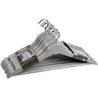 KESPER Formkleiderbügel, 12er Pack, FSC, grau, 44,5x23,5x7,2cm, grau, Eukalyptus