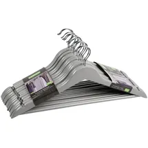 KESPER Formkleiderbügel, 12er Pack, FSC, grau, 44,5x23,5x7,2cm, grau, Eukalyptus