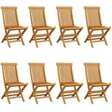 vidaXL Gartenstuhl 47 x 60 x 89 cm teakholz/cremeweiß 8 St.