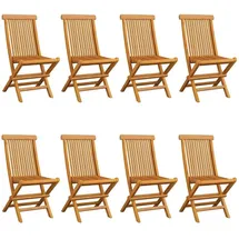 vidaXL Gartenstuhl 47 x 60 x 89 cm teakholz/cremeweiß 8 St.