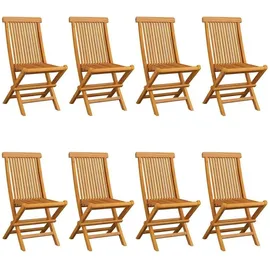 vidaXL Gartenstuhl 47 x 60 x 89 cm teakholz/cremeweiß 8 St.