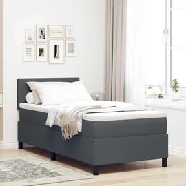 vidaXL Boxspringbett 90 x 200 cm Dunkelgrau/Weiß