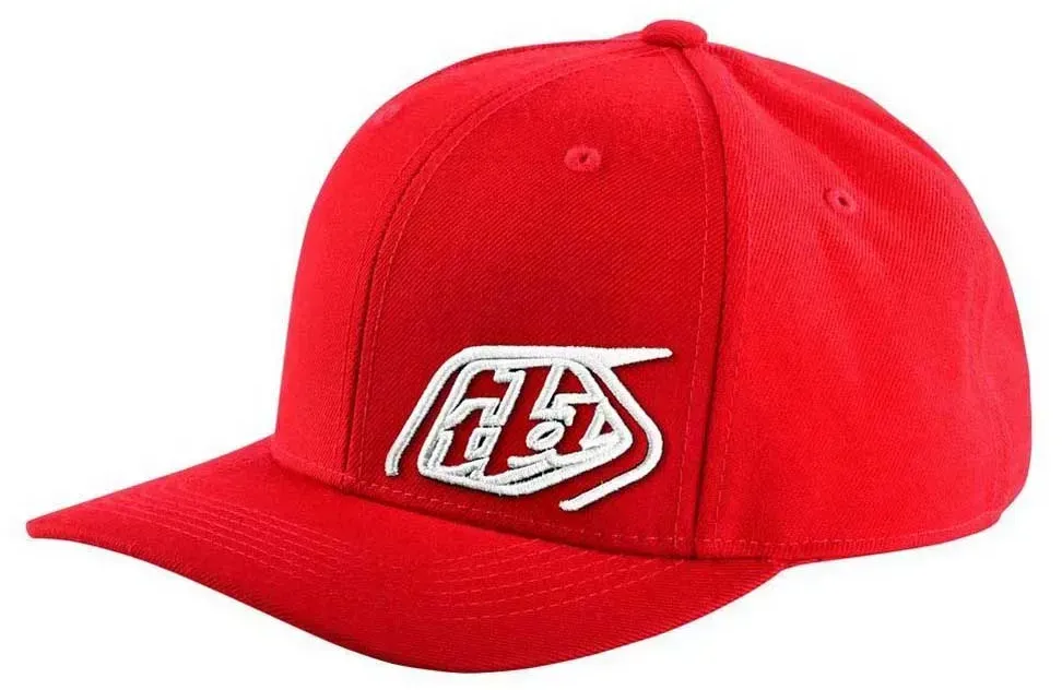 Troy Lee Designs Crop Curved Kappe - Red / White - One Size