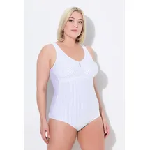 Ulla Popken Damen große Größen Übergrößen Plus Size Shaping-Body, Nadelstreifen, ohne BH tragbar schneeweiß 100G 705648200-100G - 100G