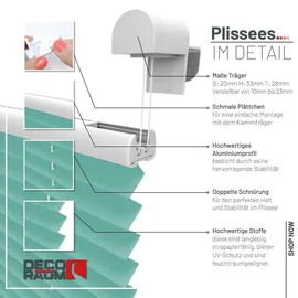 deco-raum Plissee Basic 115 x 150 cm Türkis