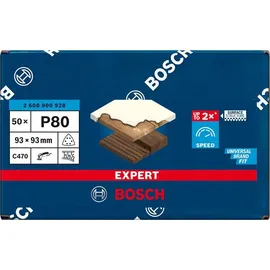 Bosch EXPERT C470 Schleifpapier 93x93mm K80 50-tlg.
