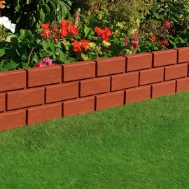 Hti-Living Beeteinfassung Steinmauer 45 x 29 cm 4 Stück rot