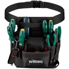 Wiltec Werkzeuggürteltasche 24 x 28 cm bis 15 kg, Werkzeug Gürteltasche 7 Fächer, Werkzeugtasche mit Gürtel verstellbar, robuste Arbeitstasche