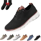 Snrtevu Ultrakomfort Sneaker, Schuhe Herren, Urban – Ultrabequeme Schuhe, Geeignet für Business und Freizeit (Schwarz,46) - 46/49 EU