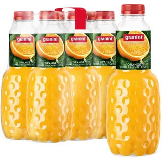 Granini Trinkgenuss Orange (6x1l), mindestens 50% Fruchtgehalt, Orangennektar aus Orangensaftkonzentrat, natürlich, vegan, mit Pfand